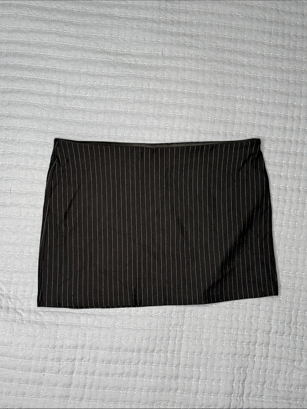 Tailored Black Pinstripe Mini Skirt